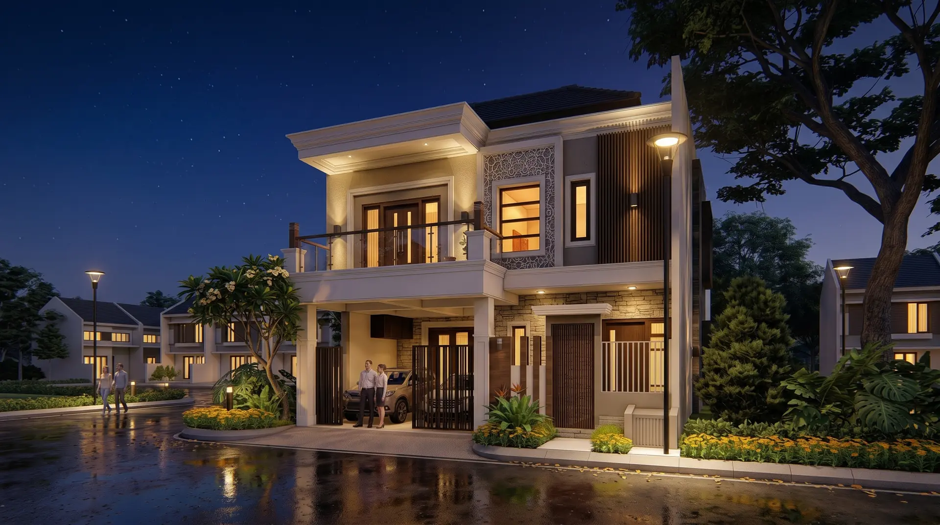 Balkon kaca rumah renovasi di Jatinegara