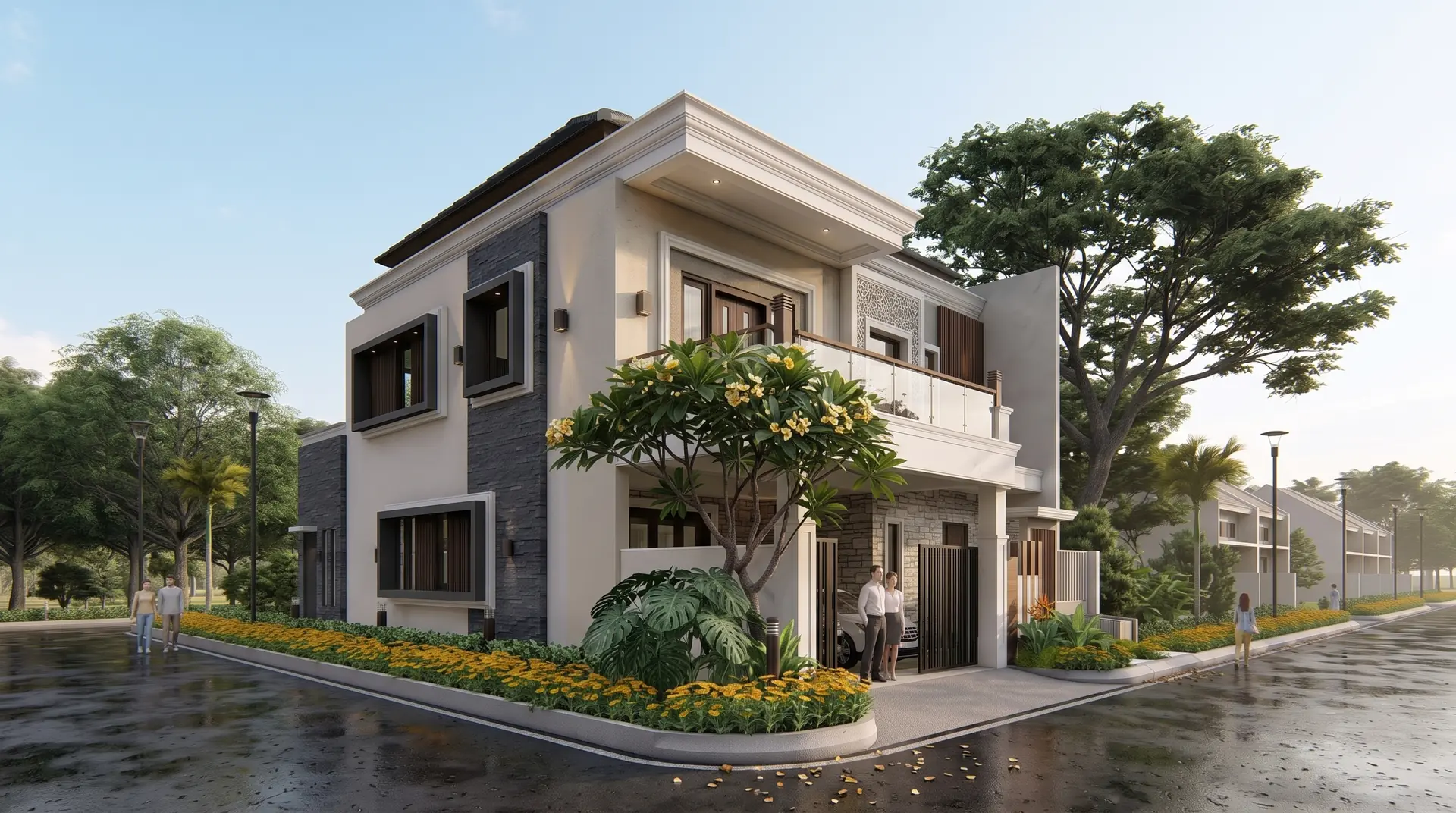 Taman dalam di sisi samping rumah Jatinegara