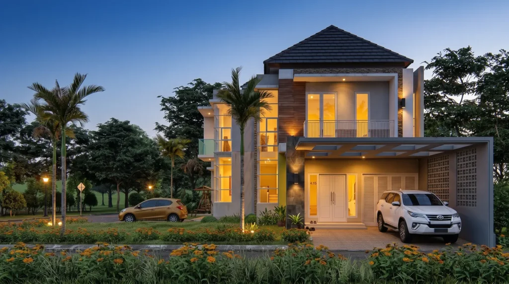 Rumah 2 lantai modern tropis di Summarecon Bekasi, desain RAW Arch Studio
