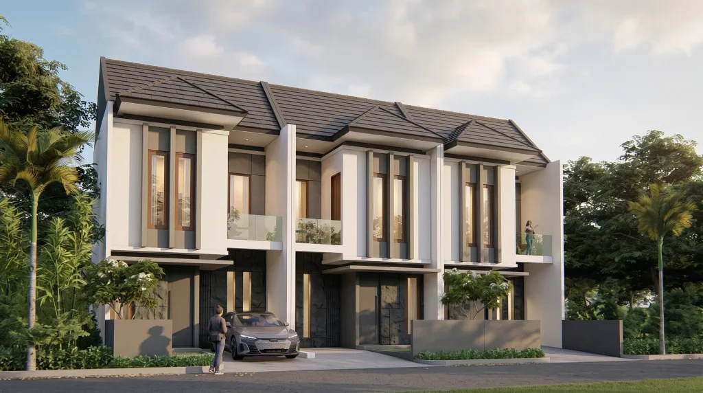 Town house tiga unit dua lantai di Depok, desain RAW Arch Studio